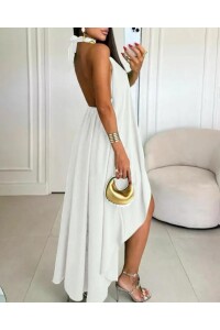 Jessica Kumaş Astarlı Dalgalı Midi Elbise